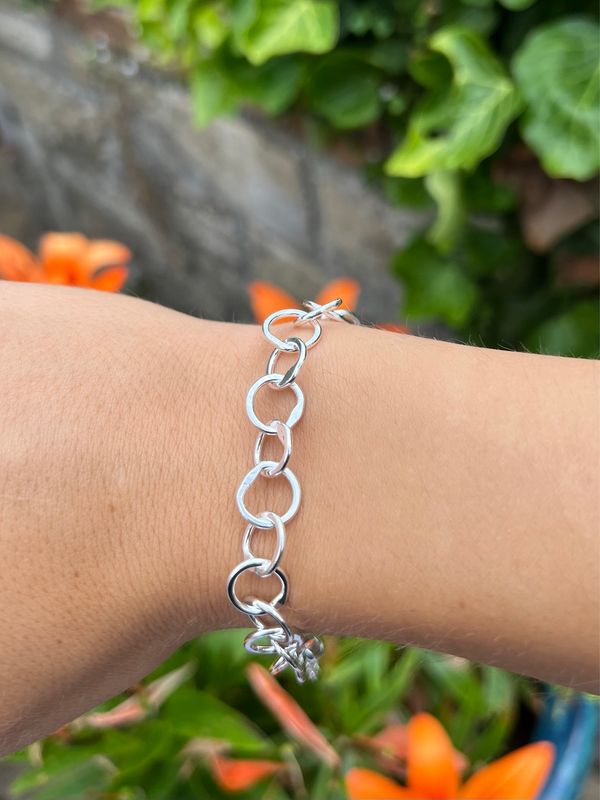 Silver Original Jane Watling Fine Fused Bracelet (Hammered)