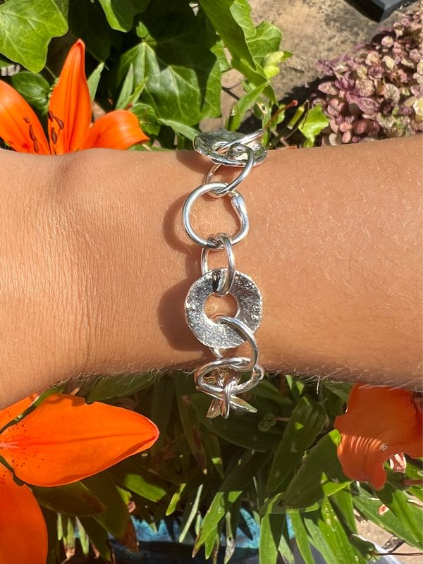Silver Open Discs Bracelet