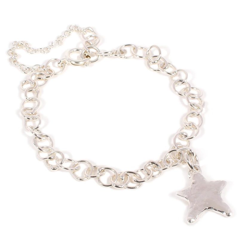 Silver Original Jane Watling Extra Fine Fused Bracelet &amp; Star Charm (10mm wide)