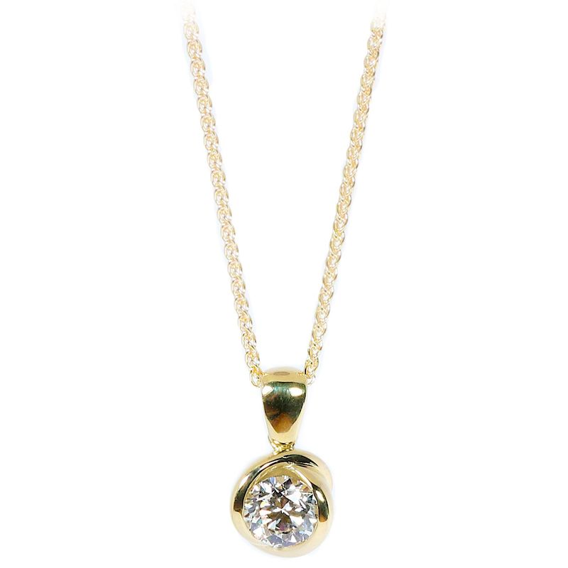 18ct Gold 1.03ct Diamond Rosebud Pendant