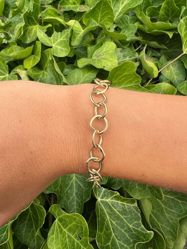 9ct Gold Original Jane Watling Fine Fused Bracelet (Hammered)