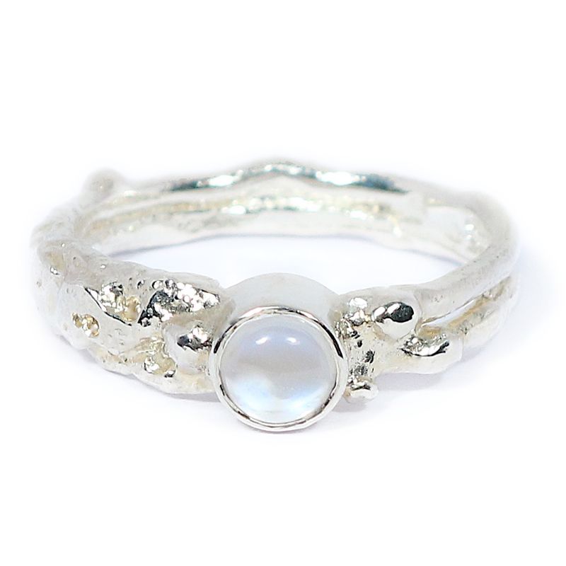 Silver Moonstone Storm Ring