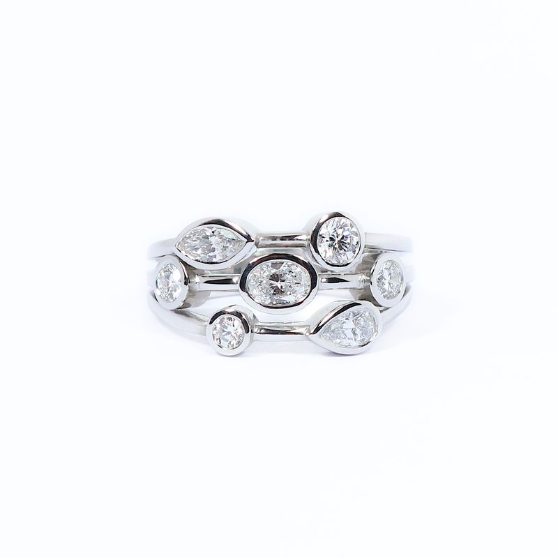 Platinum 1.02ct Diamond​ Twister Fusion Ring