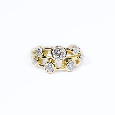 18ct Gold 1.52ct Diamond Seven-Stone Polished Twister Ring