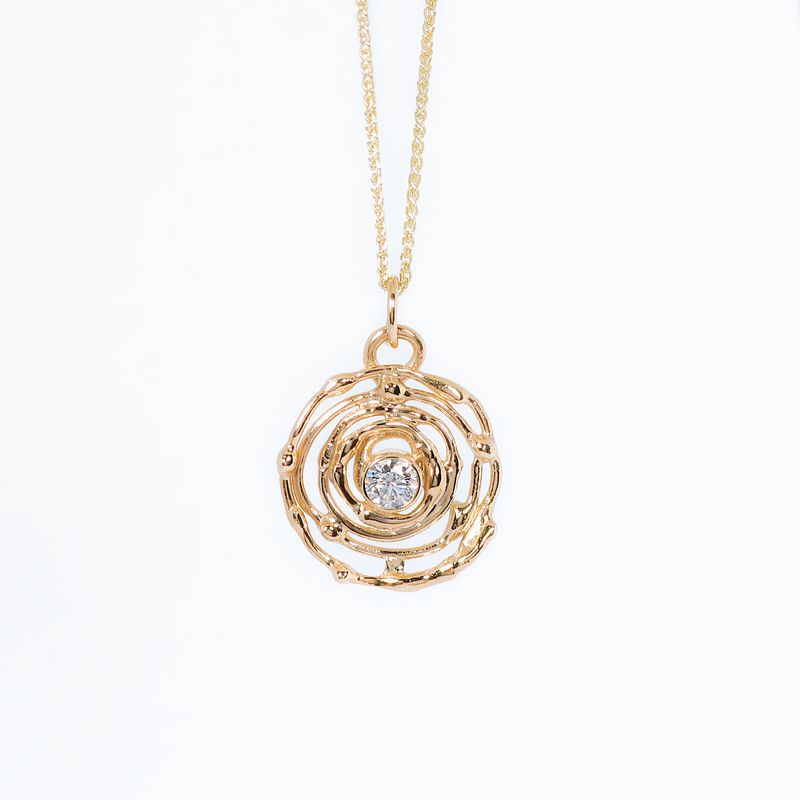 9ct Gold 0.52ct Lab Diamond Montana Swirl Pendant