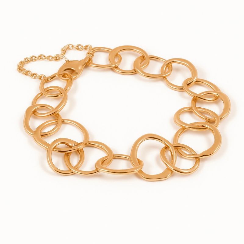 9ct Gold Original Jane Watling Heavy Fused Bracelet (Hammered)