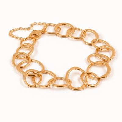 9ct Gold Original Jane Watling Heavy Fused Bracelet (Hammered)