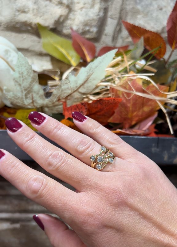 18ct Gold 1ct Diamond Ocean Ring