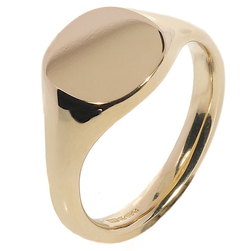 18ct Gold 8x7mm Cushion Signet Ring