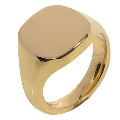9ct Gold 13x12mm Cushion Signet Ring