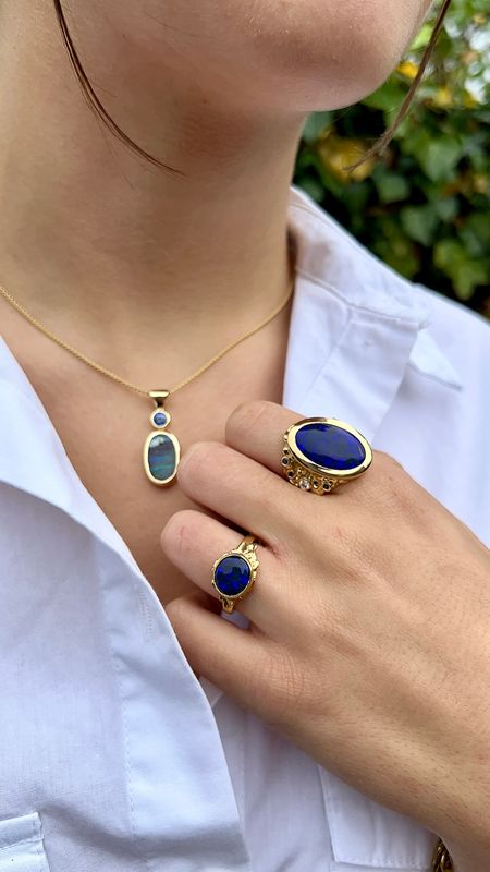 18ct Gold Black Opal Ring