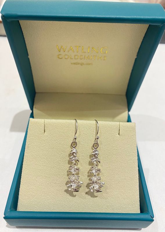 Silver Christmas Tree (Long Coral) Drops