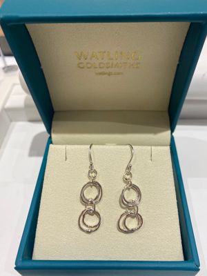 Silver X2 Double Link Drop Earrings