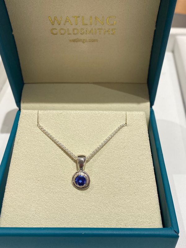 Silver Tanzanite Cyclone Pendant &amp; Chain