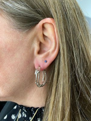Silver Birdsnest Hoop Earrings