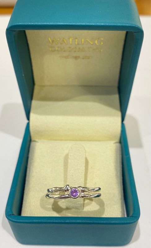 Silver Pink Sapphire Cyclone 2 Ring