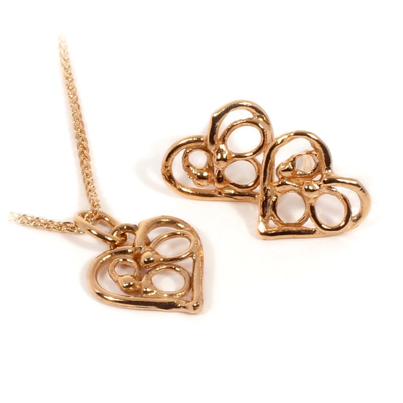 9ct Gold Open Fused Heart Pendant (13mm wide)