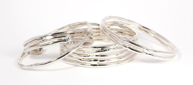 Silver Cyclone 3 Bangle