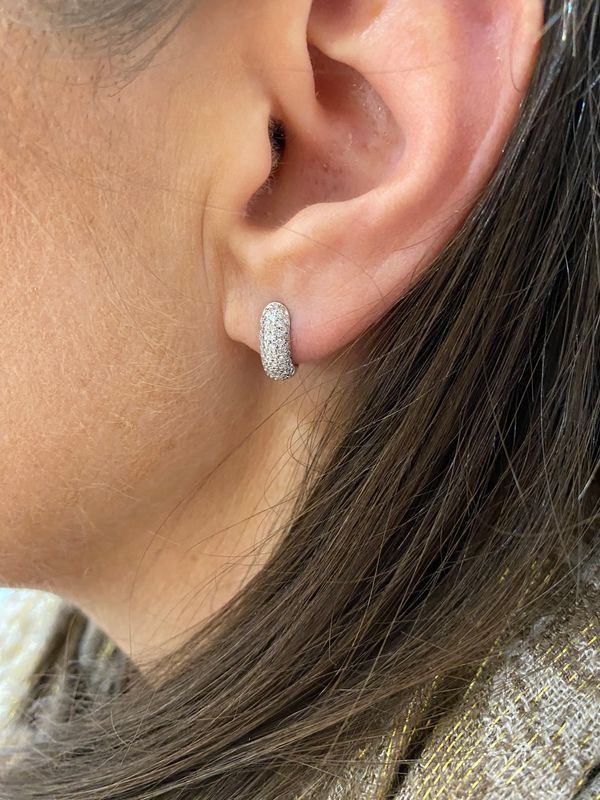 ​ 9ct White Gold 0.40ct Diamond Huggie Earrings