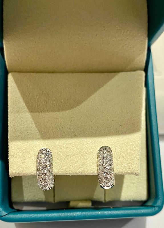 ​ 9ct White Gold 0.40ct Diamond Huggie Earrings