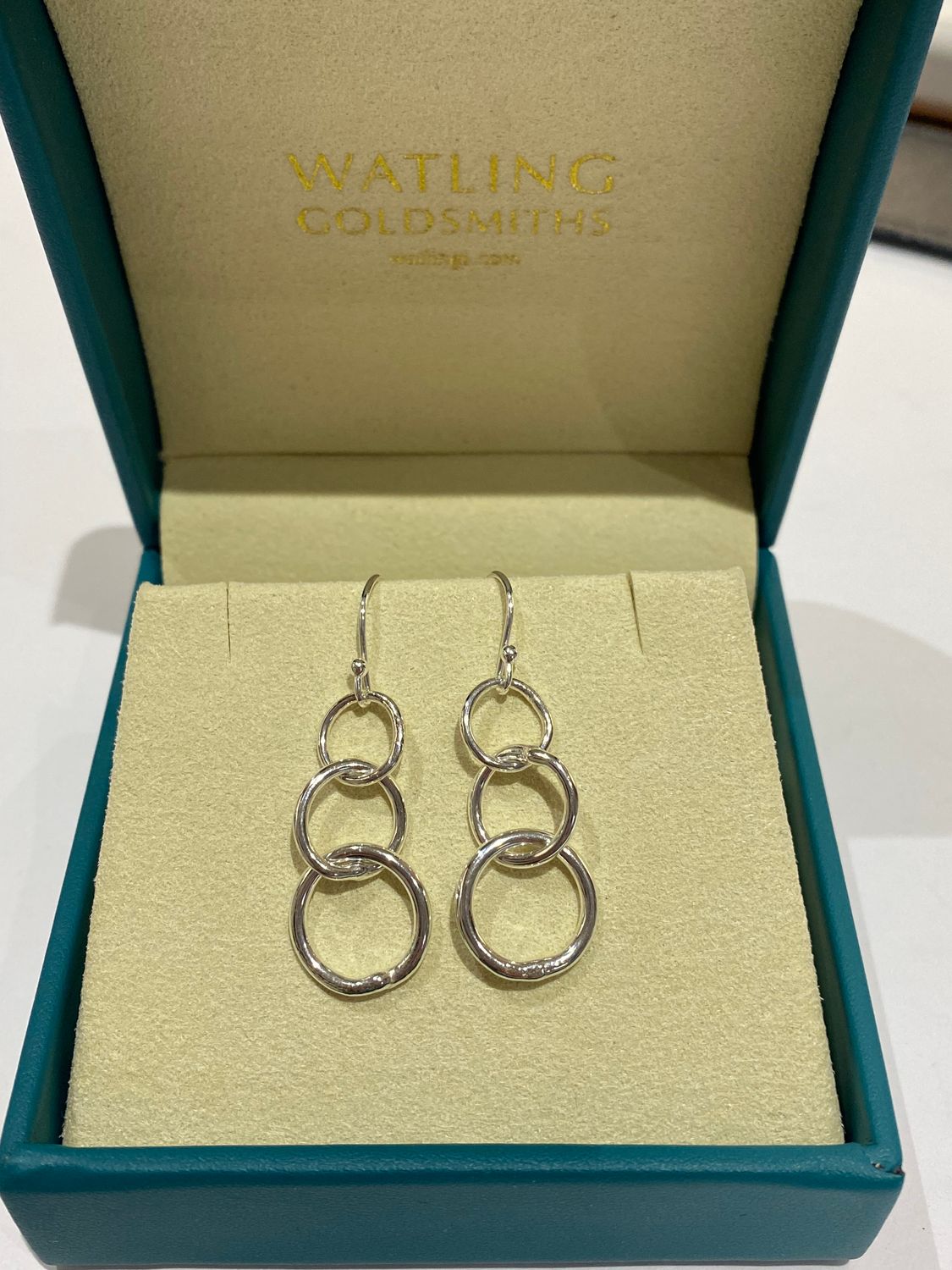 ​Silver Cyclone 3 Drop Earrings