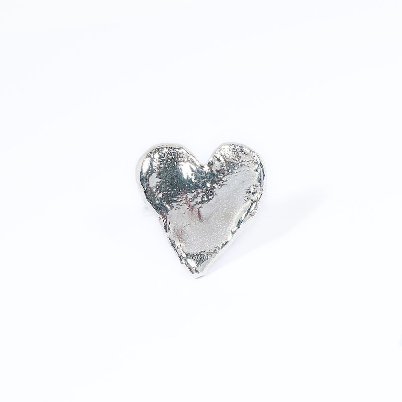 Silver Solid Heart(15mm Wide) Cyclone 2 Ring