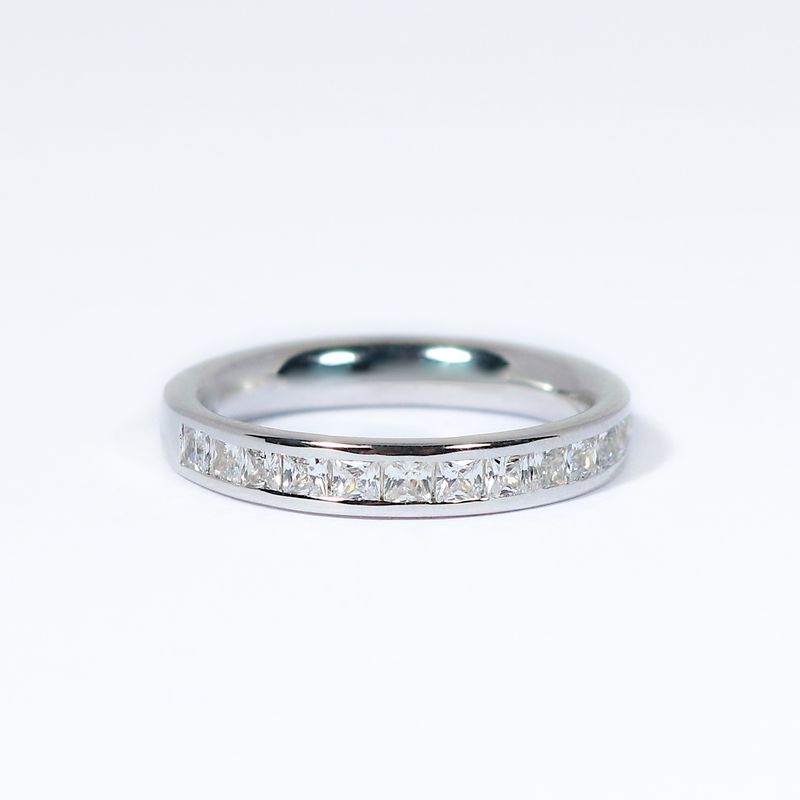 Half Eternity Princess Cut Diamond Channel Ring