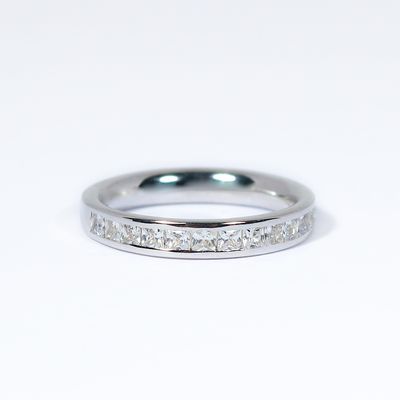 Half Eternity Princess Cut Diamond Channel Ring