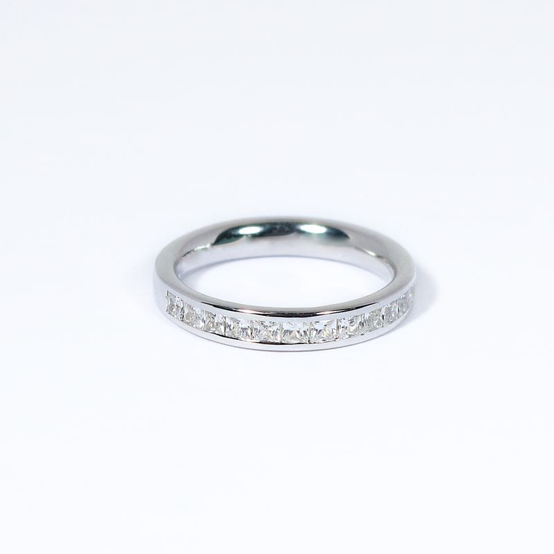 Half Eternity Princess Cut Diamond Channel Ring