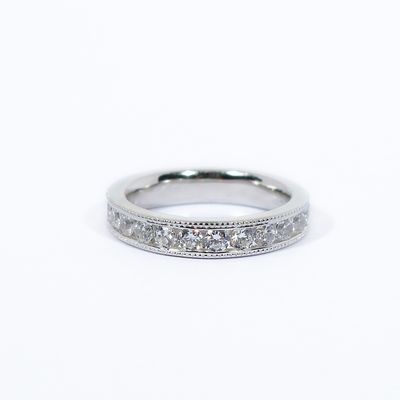 Half Eternity Milgrain Round Diamond Ring