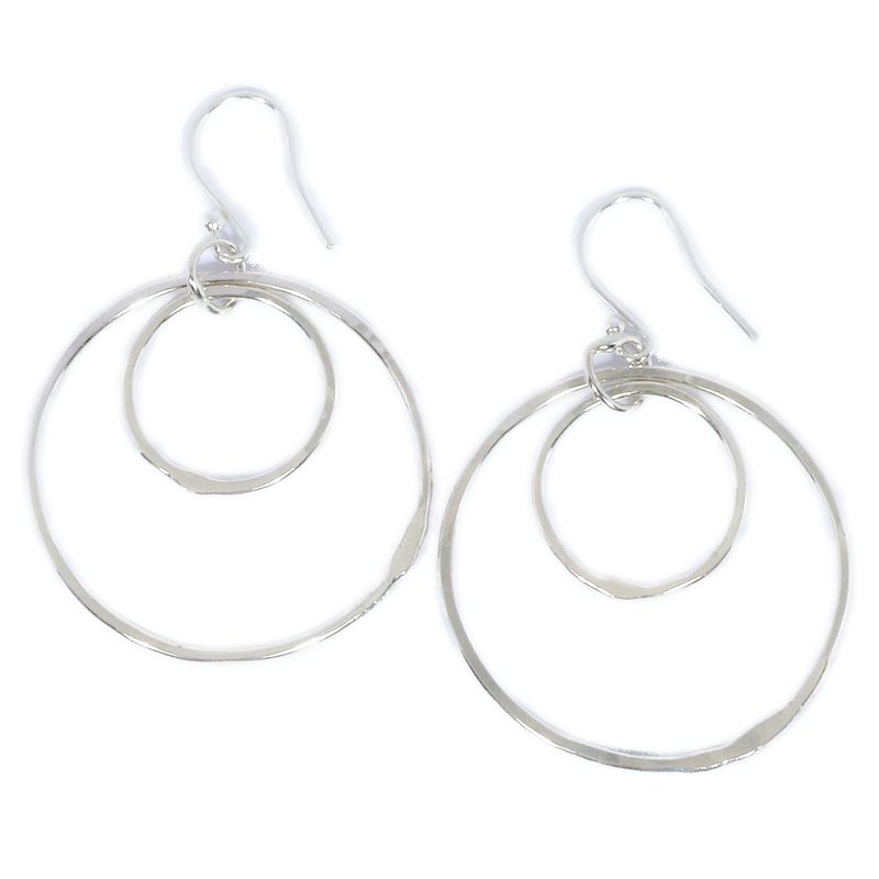 Silver 30mm Cyclone Drop Earrings