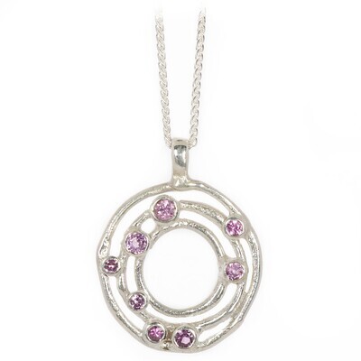 Silver Stone Set Pendants