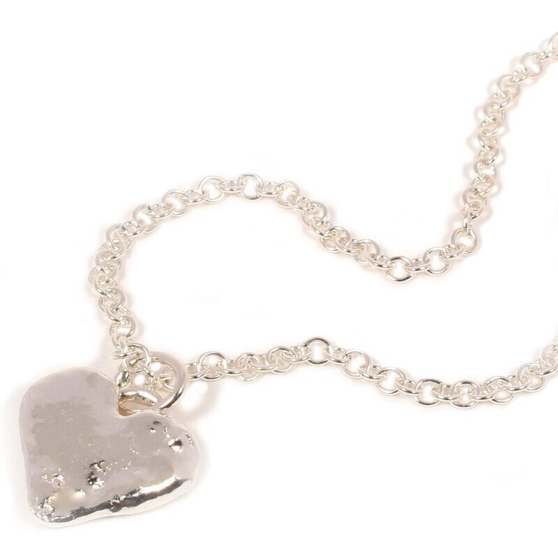Silver Heart Pendant &amp; Chain (15mm wide)
