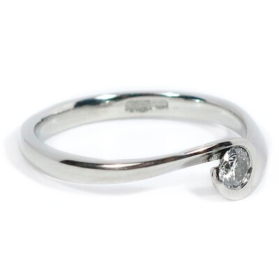 Platinum Diamond 0.16ct Single Stone Pucci Ring