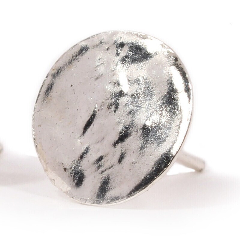 Silver Disc Stud Earrings (11mm diameter)