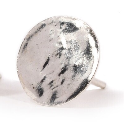 Silver Disc Stud Earrings (11mm diameter)