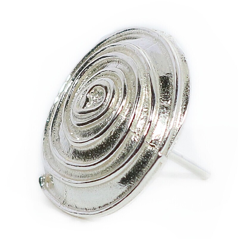 Silver Swirl Stud Earrings (16mm)