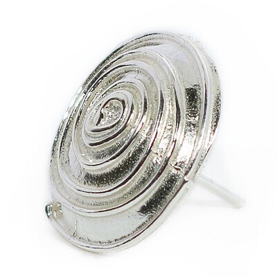 Silver Swirl Stud Earrings (16mm)