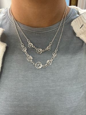 Silver 3 Piece Montana Swirl Necklace