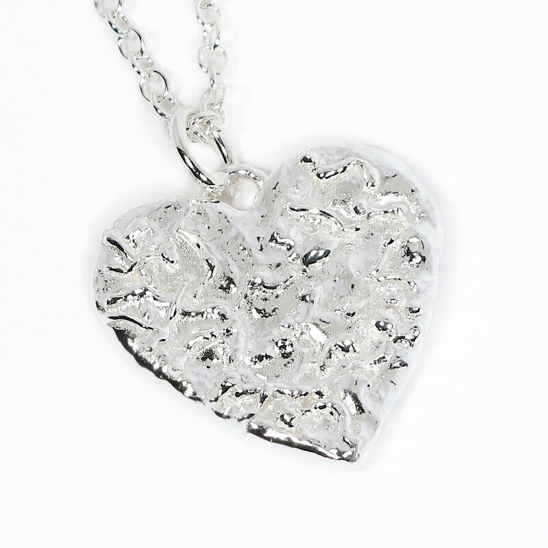 Silver Filigree  Heart Pendant and Chain (30mm width)