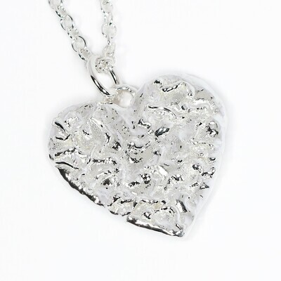 Silver Filigree  Heart Pendant and Chain (30mm width)