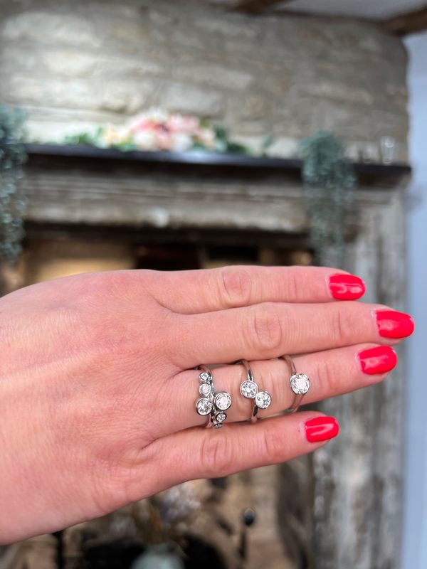 Platinum Diamond Wave Ring