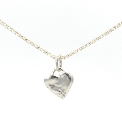 Silver Heart Pendant &amp; Chain (10mm wide)
