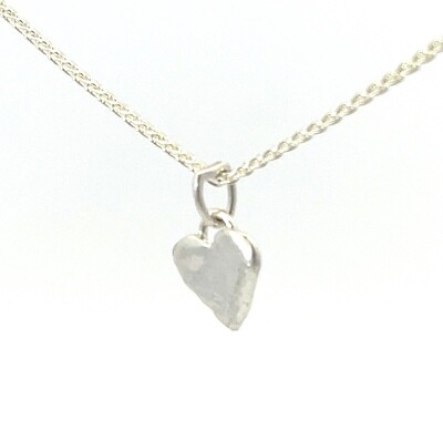 Silver Heart Pendant &amp; Chain (10mm wide)