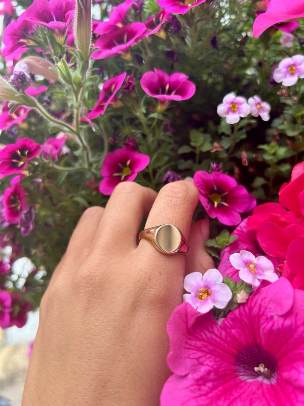 9ct Yellow Gold 10x12mm Oval Signet Ring