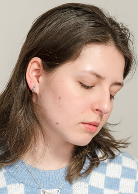Silver Swiss Blue Topaz Filigree Hoop Earrings