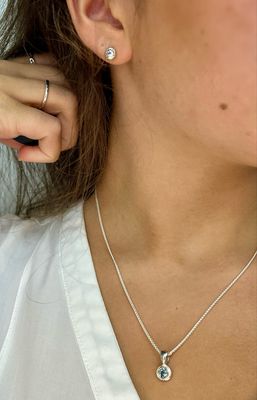 Silver Aquamarine Cyclone Pendant &amp; Chain