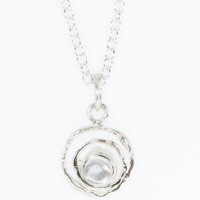 Silver Moonstone Montana Swirl Pendant &amp; Chain