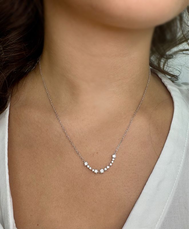 18ct White Gold Diamond Tiara Necklace
