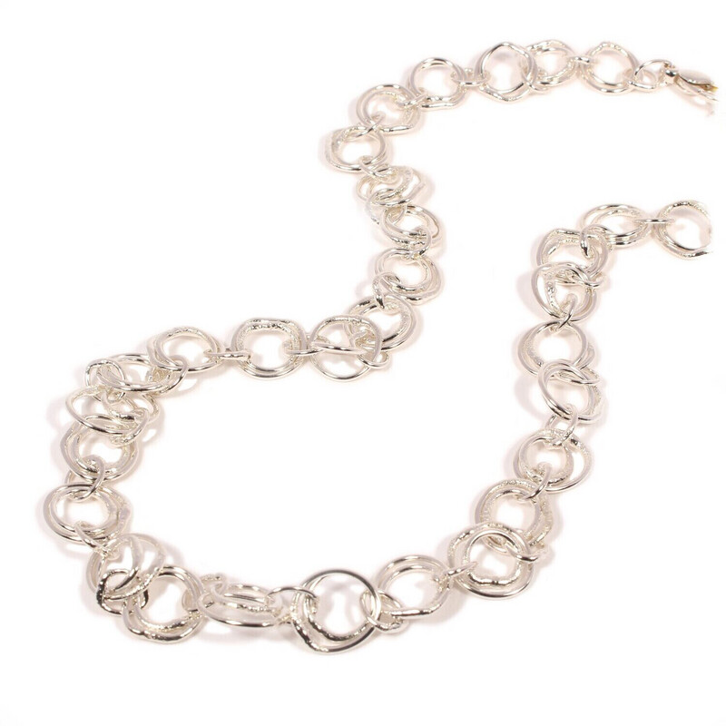 Silver 32” Double Link Chain &amp; FREE EARRINGS